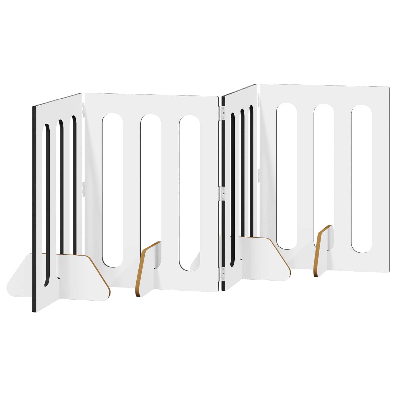 Recinto pieghevole per animali 4 pcs Rovere Nero | homemem39