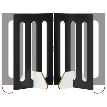 Recinto pieghevole per animali 4 pcs Rovere Nero | homemem39