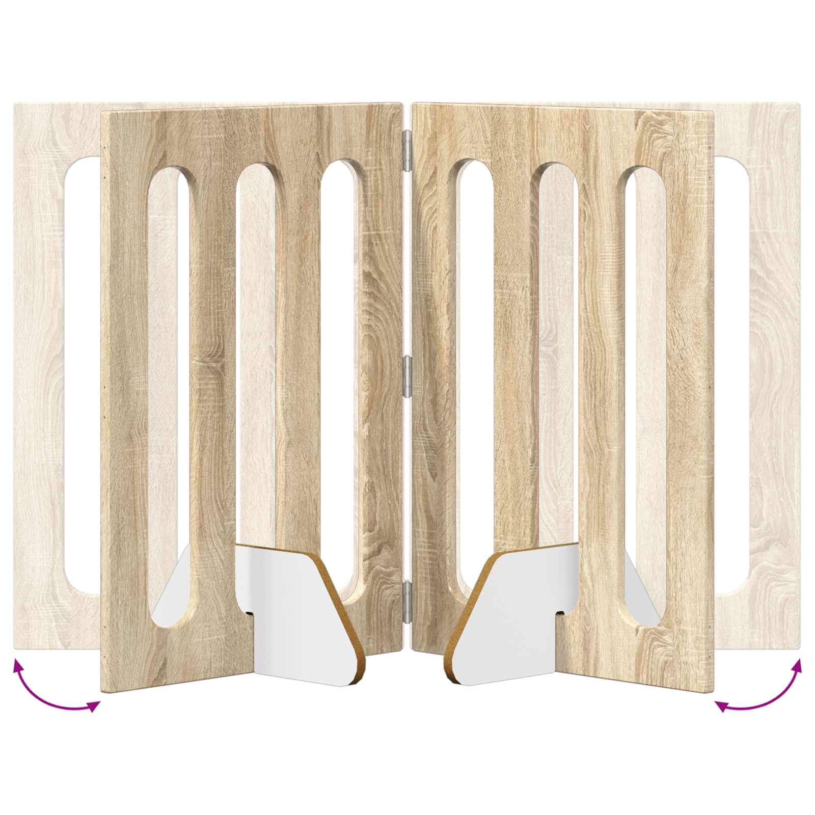 Recinto pieghevole per animali 4 pcs Rovere Sonoma | homemem39