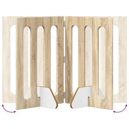 Recinto pieghevole per animali 4 pcs Rovere Sonoma | homemem39