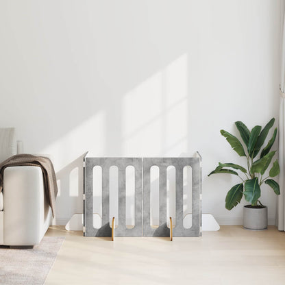 Recinto pieghevole per animali 4 pcs Grigio Cemento | homemem39