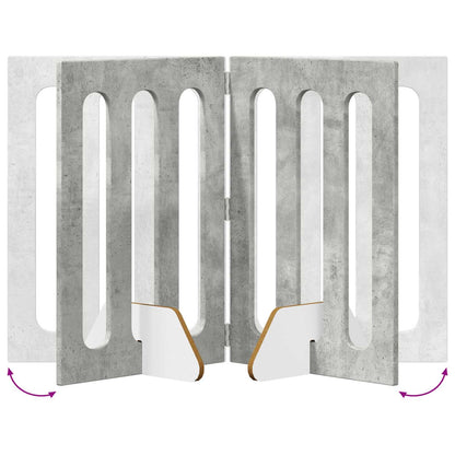 Recinto pieghevole per animali 4 pcs Grigio Cemento | homemem39
