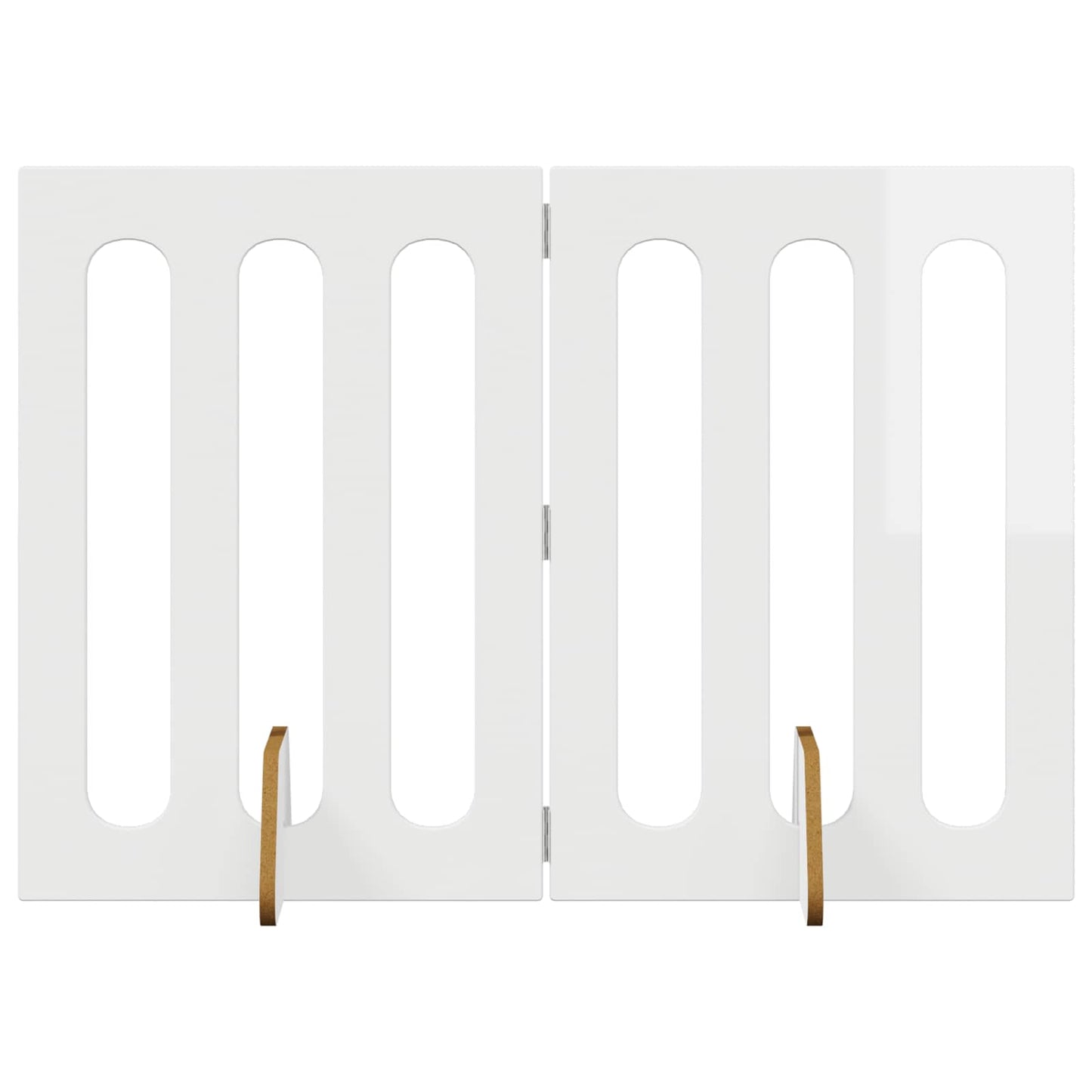 Recinto pieghevole per animali 2 pcs Bianco Lucido | homemem39