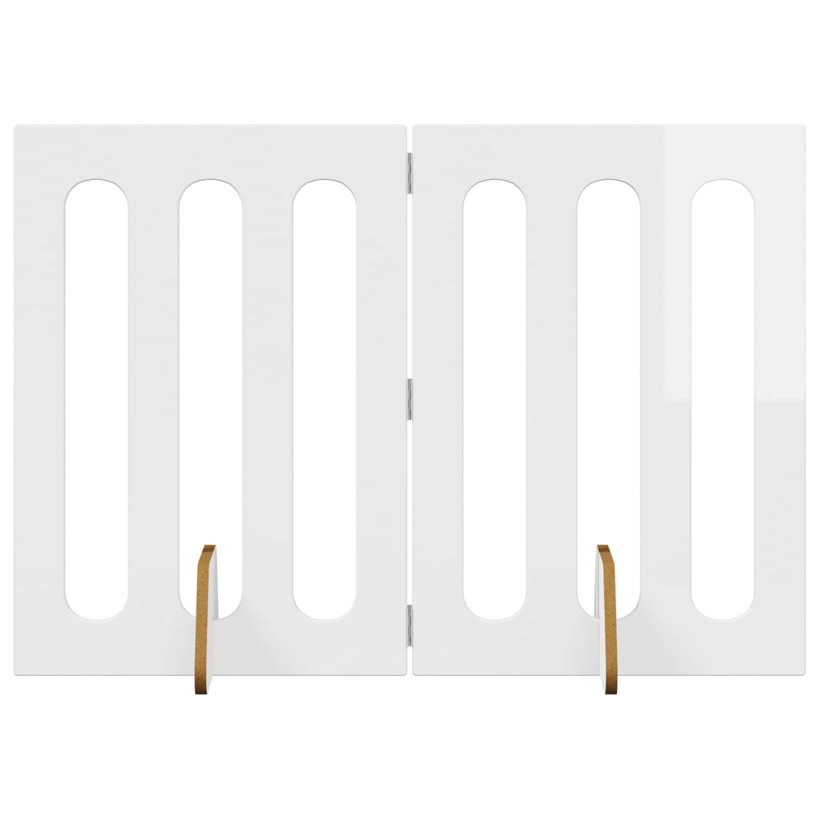 Recinto pieghevole per animali 2 pcs Bianco Lucido | homemem39