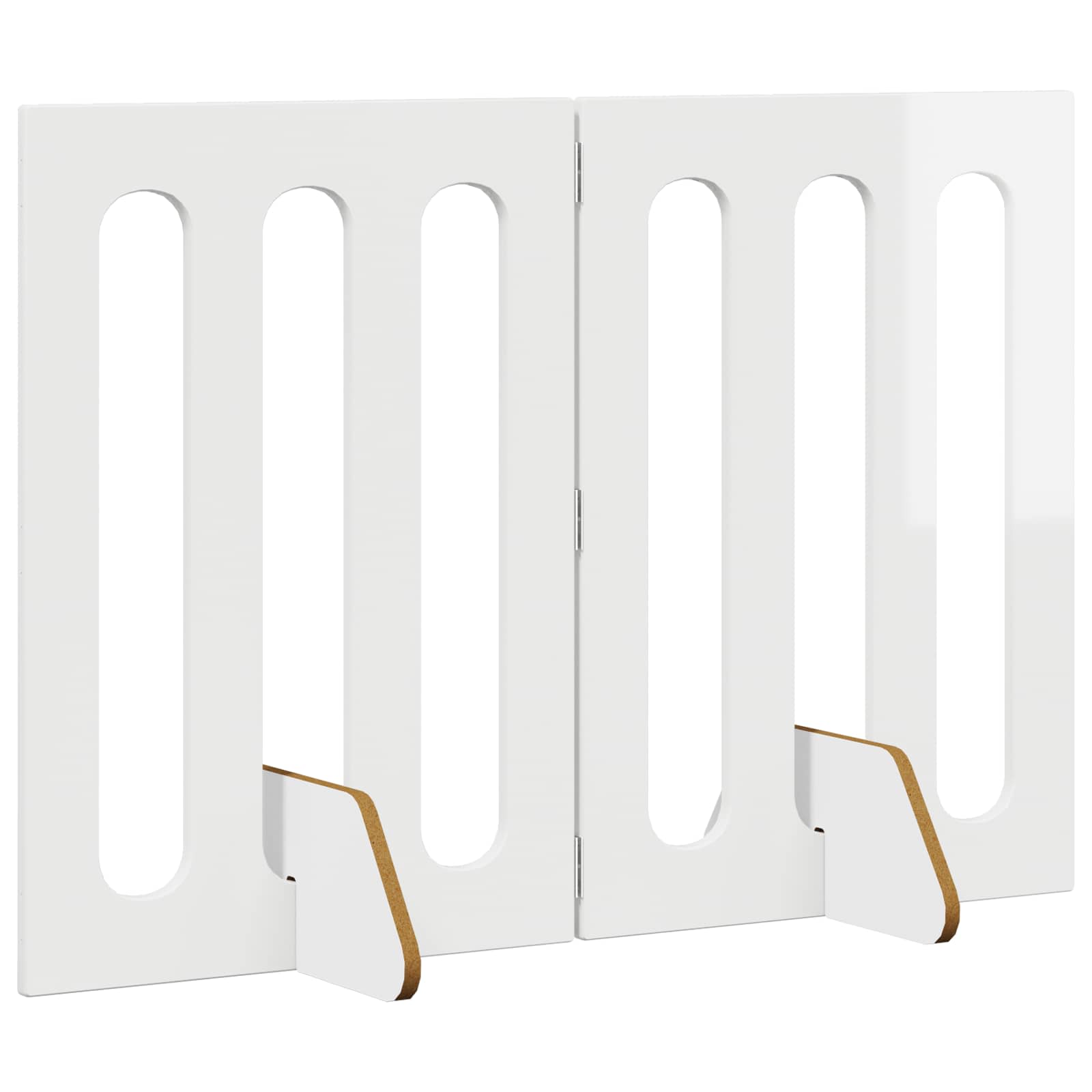 Recinto pieghevole per animali 2 pcs Bianco Lucido | homemem39