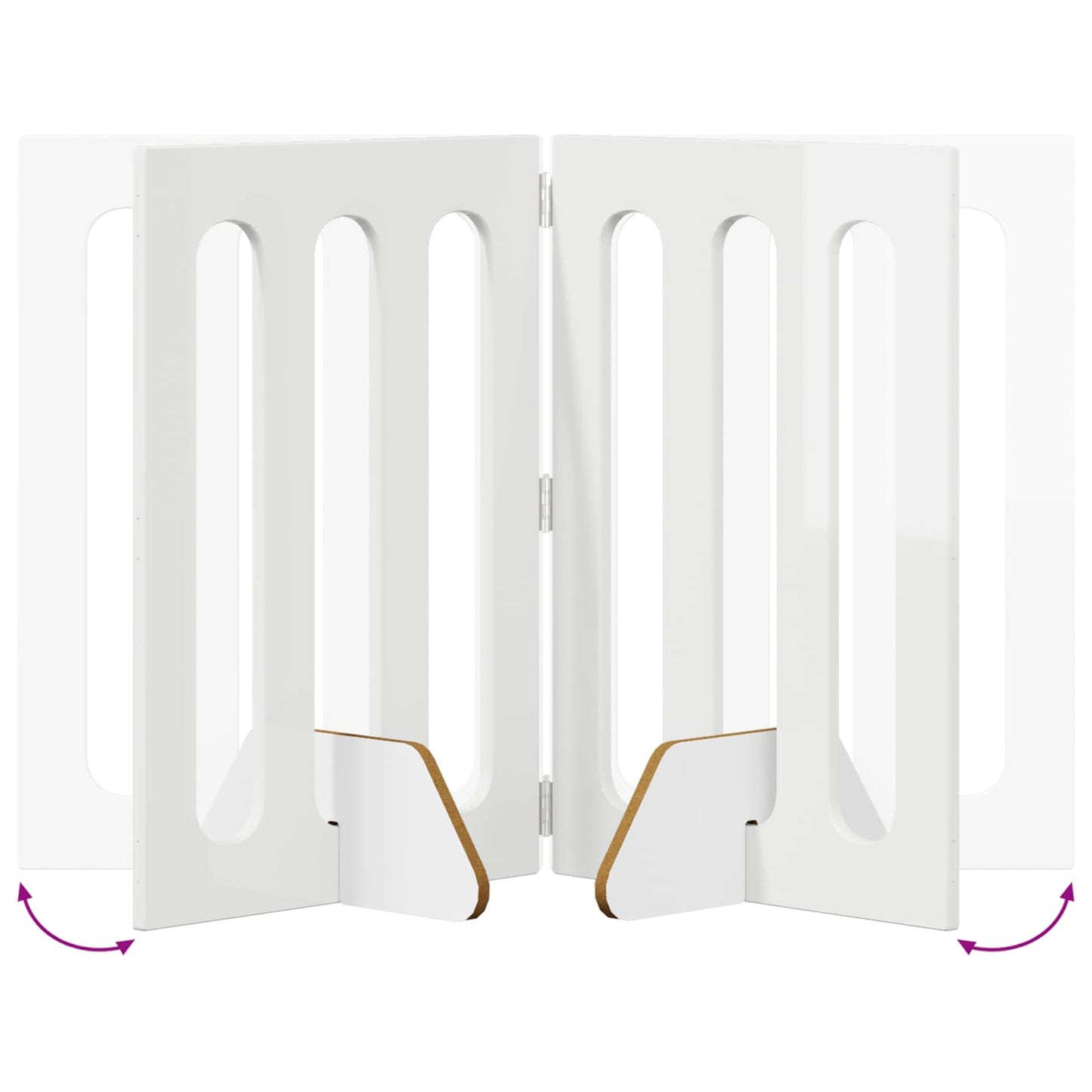 Recinto pieghevole per animali 2 pcs Bianco Lucido | homemem39