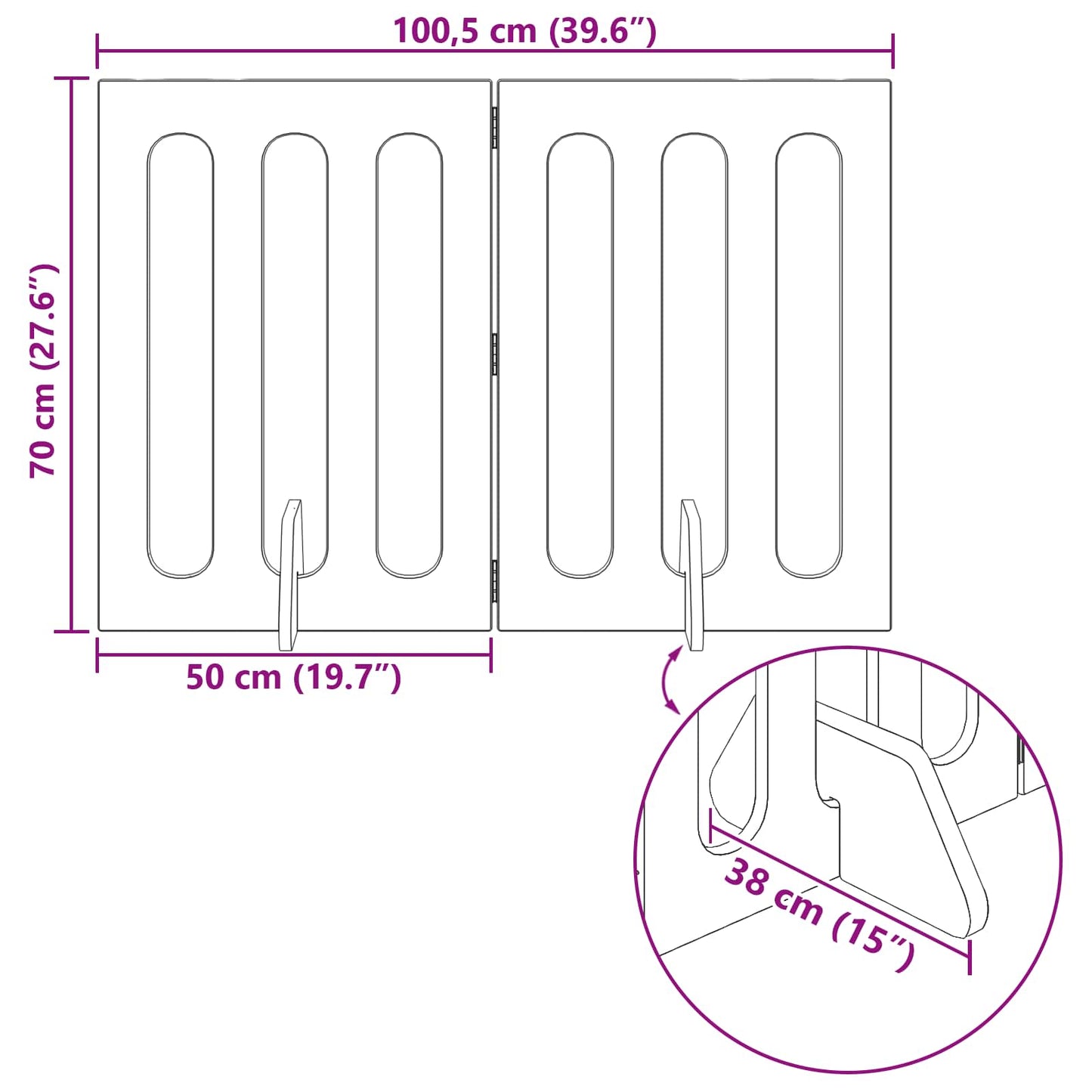 Recinto pieghevole per animali 2 pcs Bianco Lucido | homemem39