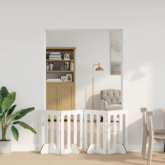 Recinto pieghevole per animali 4 pcs Bianco Lucido
