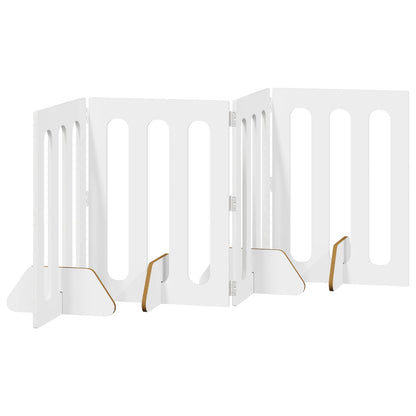 Recinto pieghevole per animali 4 pcs Bianco Lucido | homemem39