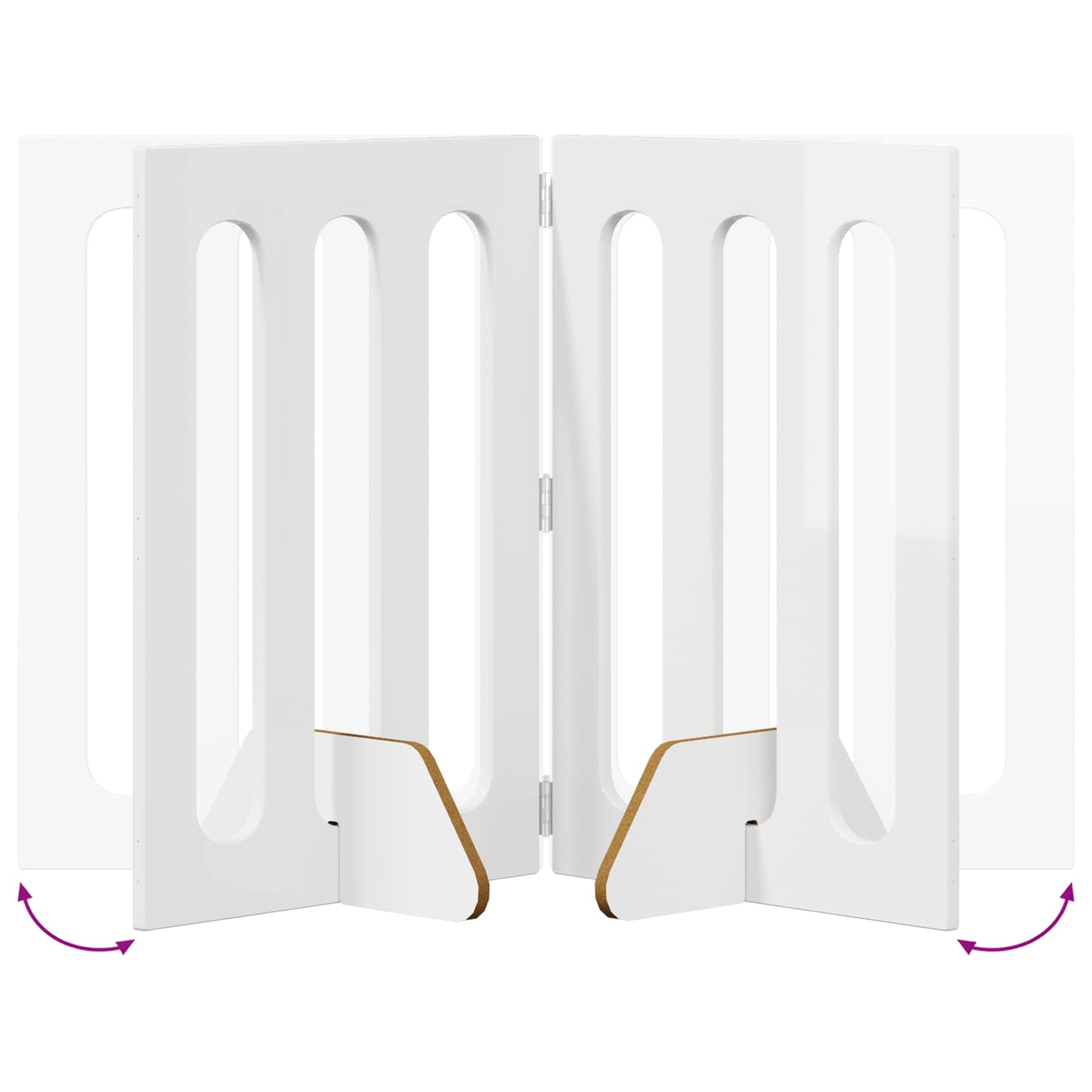 Recinto pieghevole per animali 4 pcs Bianco Lucido | homemem39