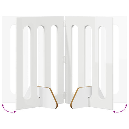 Recinto pieghevole per animali 4 pcs Bianco Lucido | homemem39