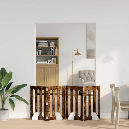 Recinto pieghevole per animali 4 pcs Quercia Affumicata | homemem39