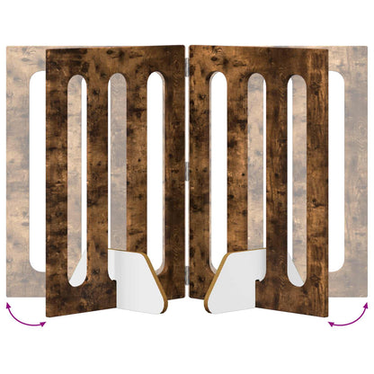 Recinto pieghevole per animali 4 pcs Quercia Affumicata | homemem39
