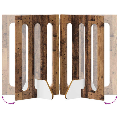 Recinto pieghevole per animali 2 pcs Legno di quercia | homemem39