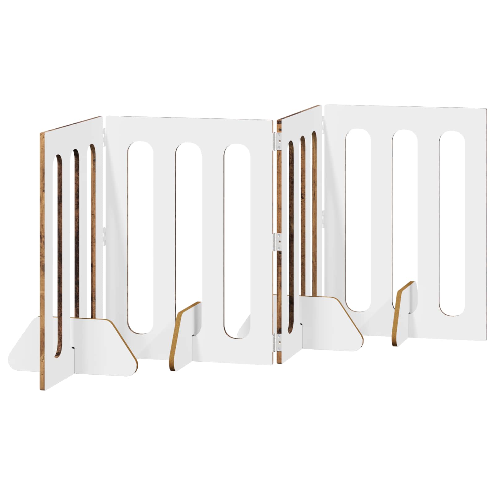 Recinto pieghevole per animali 4 pcs Legno di quercia | homemem39
