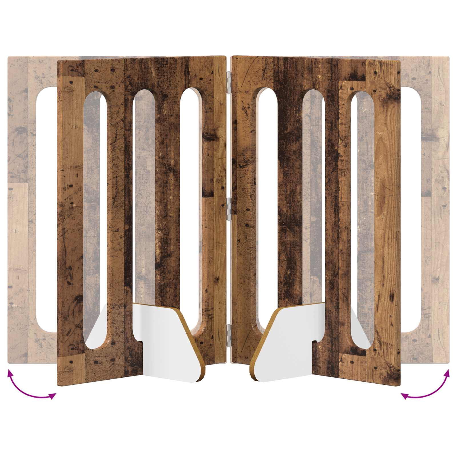 Recinto pieghevole per animali 4 pcs Legno di quercia | homemem39