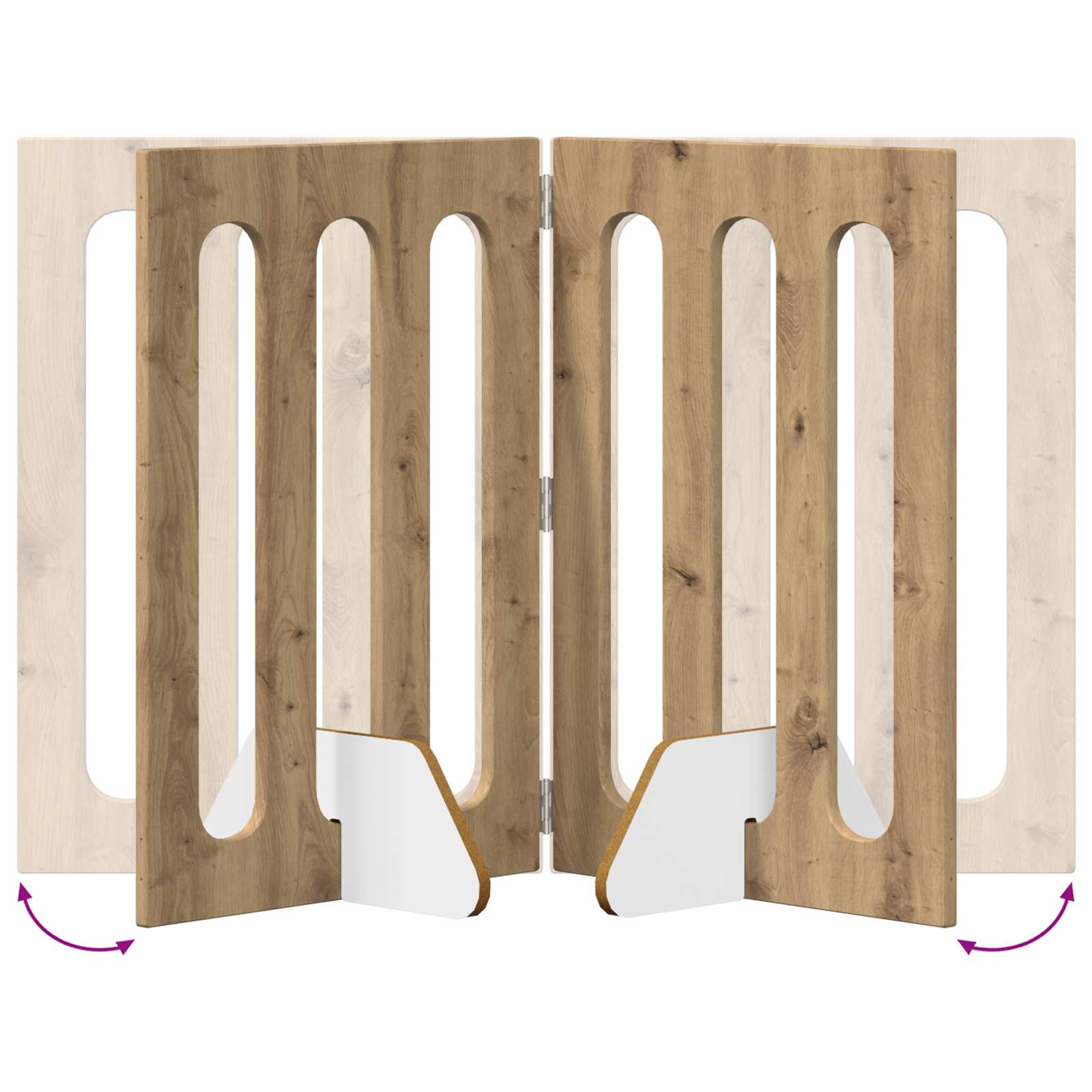 Recinto pieghevole per animali 4 pcs Rovere Artigianale | homemem39