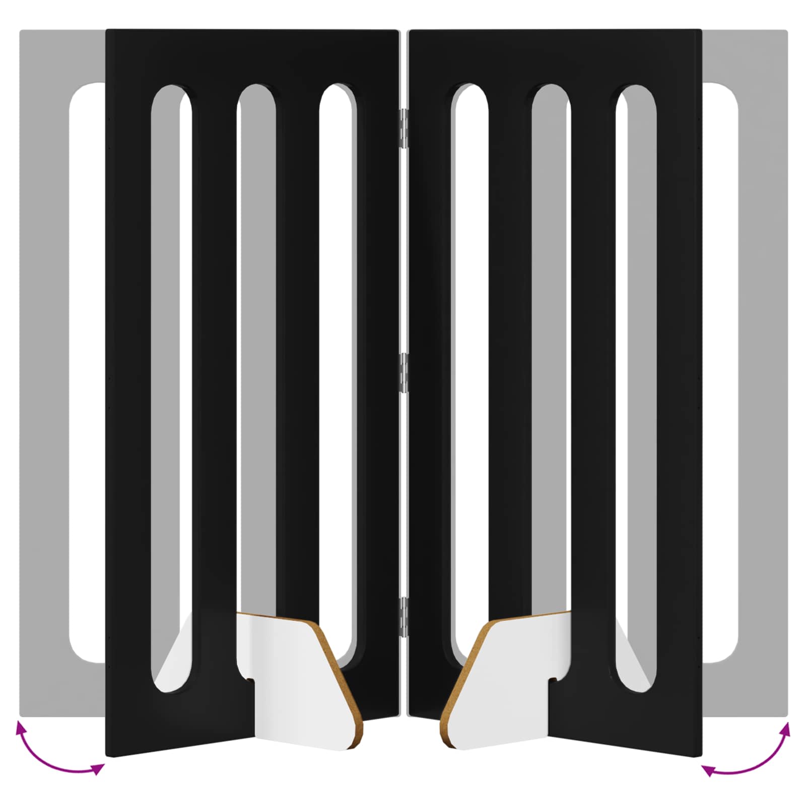 Recinto pieghevole per animali 2 pcs Rovere Nero | homemem39