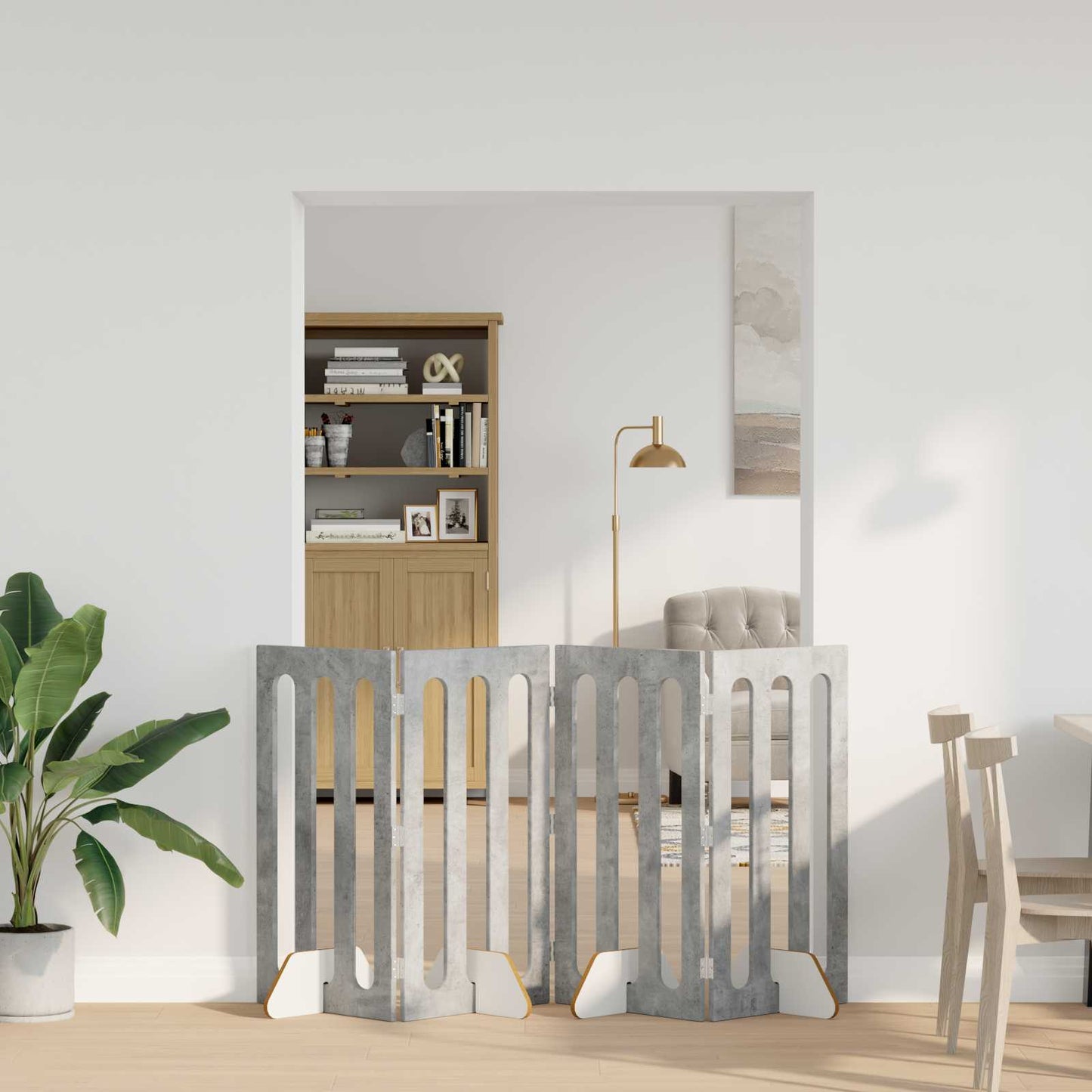 Recinto pieghevole per animali 4 pcs Grigio Cemento | homemem39
