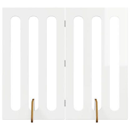 Recinto pieghevole per animali 2 pcs Bianco Lucido | homemem39