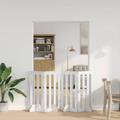 Recinto pieghevole per animali 4 pcs Bianco Lucido