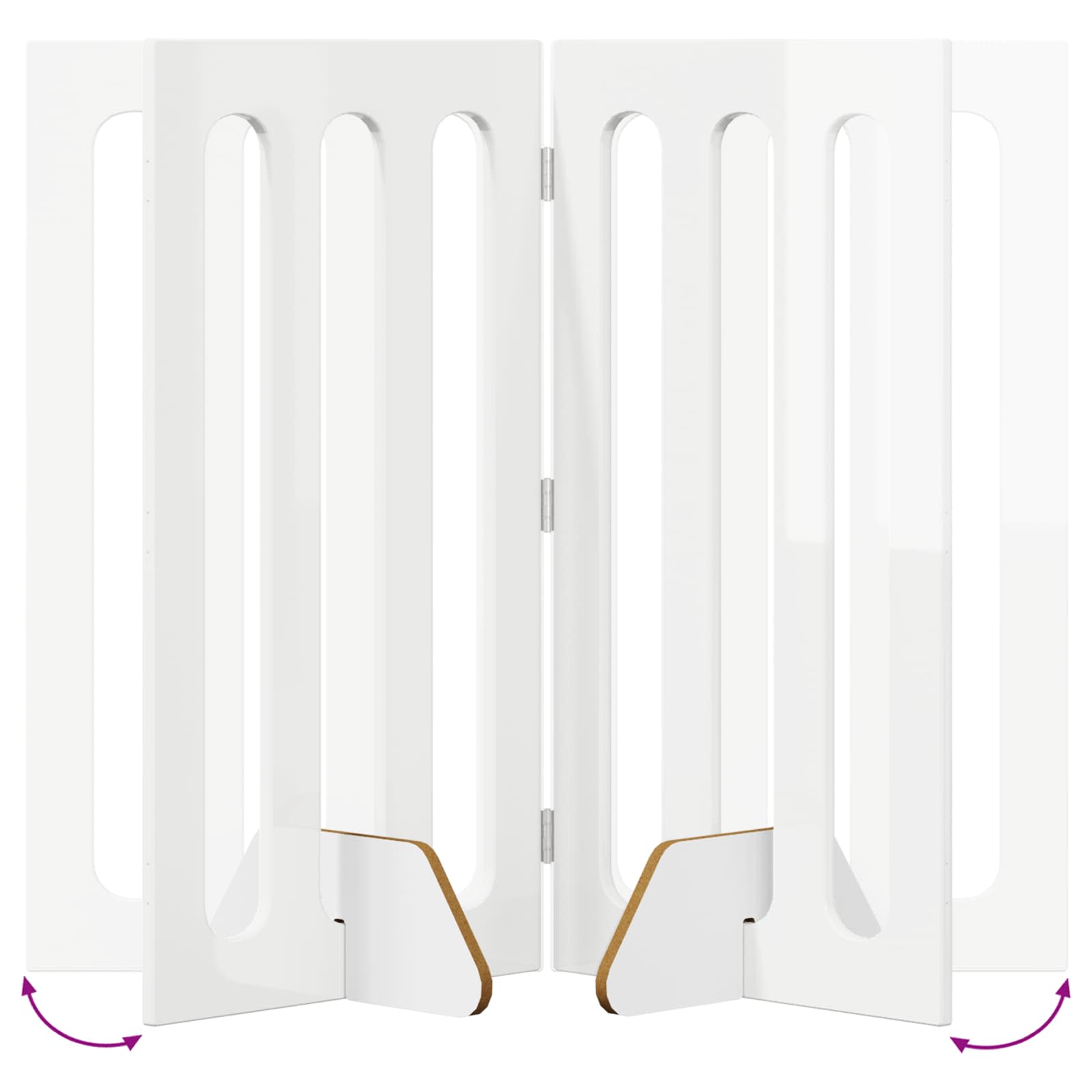Recinto pieghevole per animali 4 pcs Bianco Lucido | homemem39