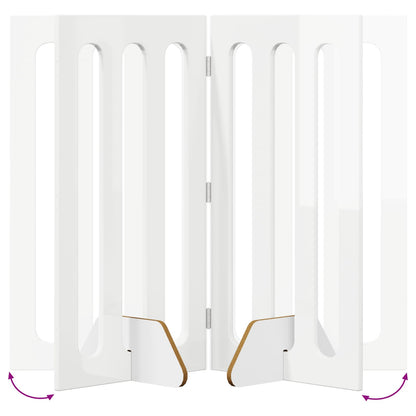 Recinto pieghevole per animali 4 pcs Bianco Lucido | homemem39