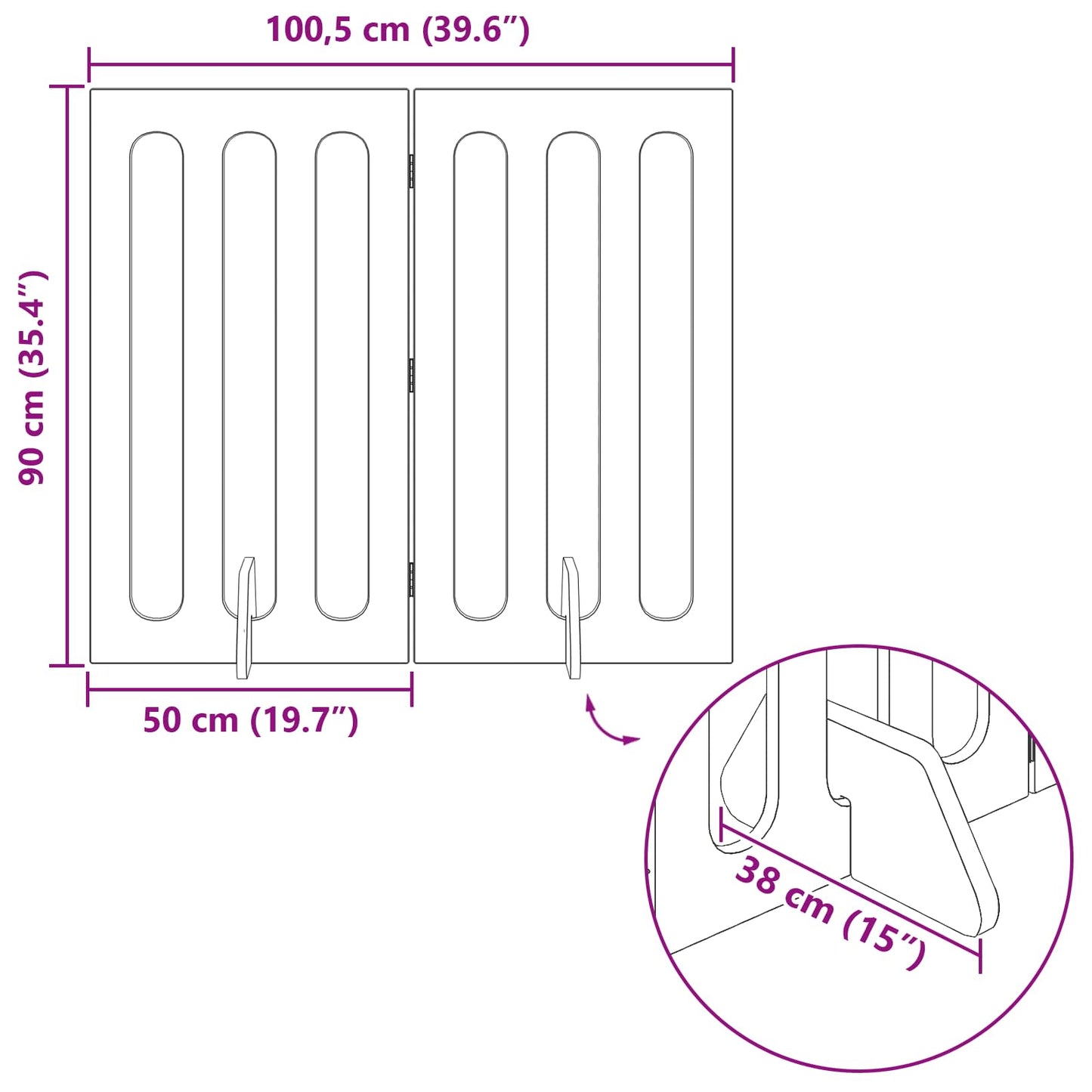 Recinto pieghevole per animali 2 pcs Legno di quercia | homemem39