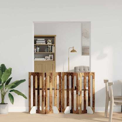 Recinto pieghevole per animali 4 pcs Legno di quercia | homemem39