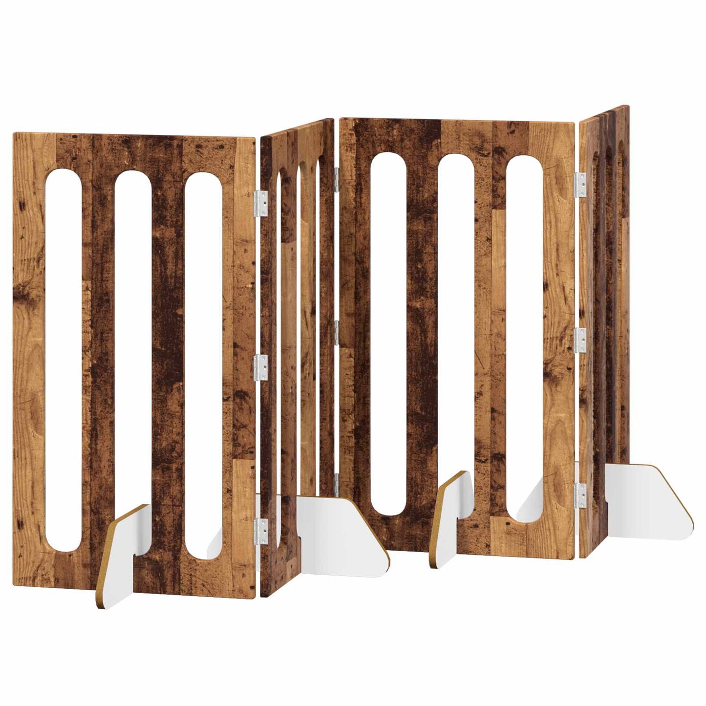 Recinto pieghevole per animali 4 pcs Legno di quercia | homemem39
