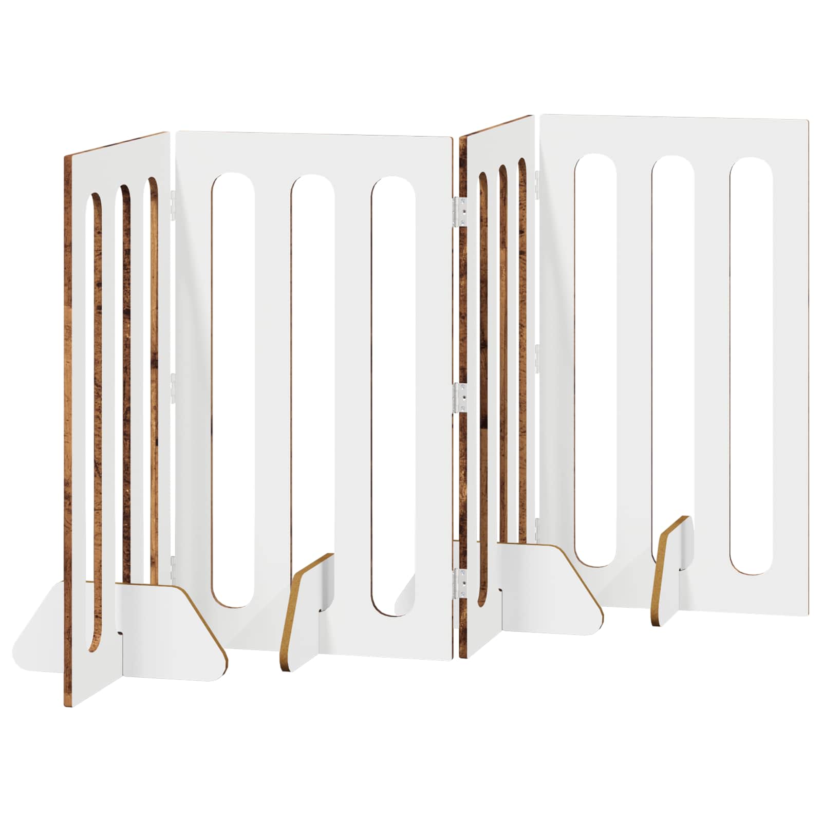 Recinto pieghevole per animali 4 pcs Legno di quercia | homemem39