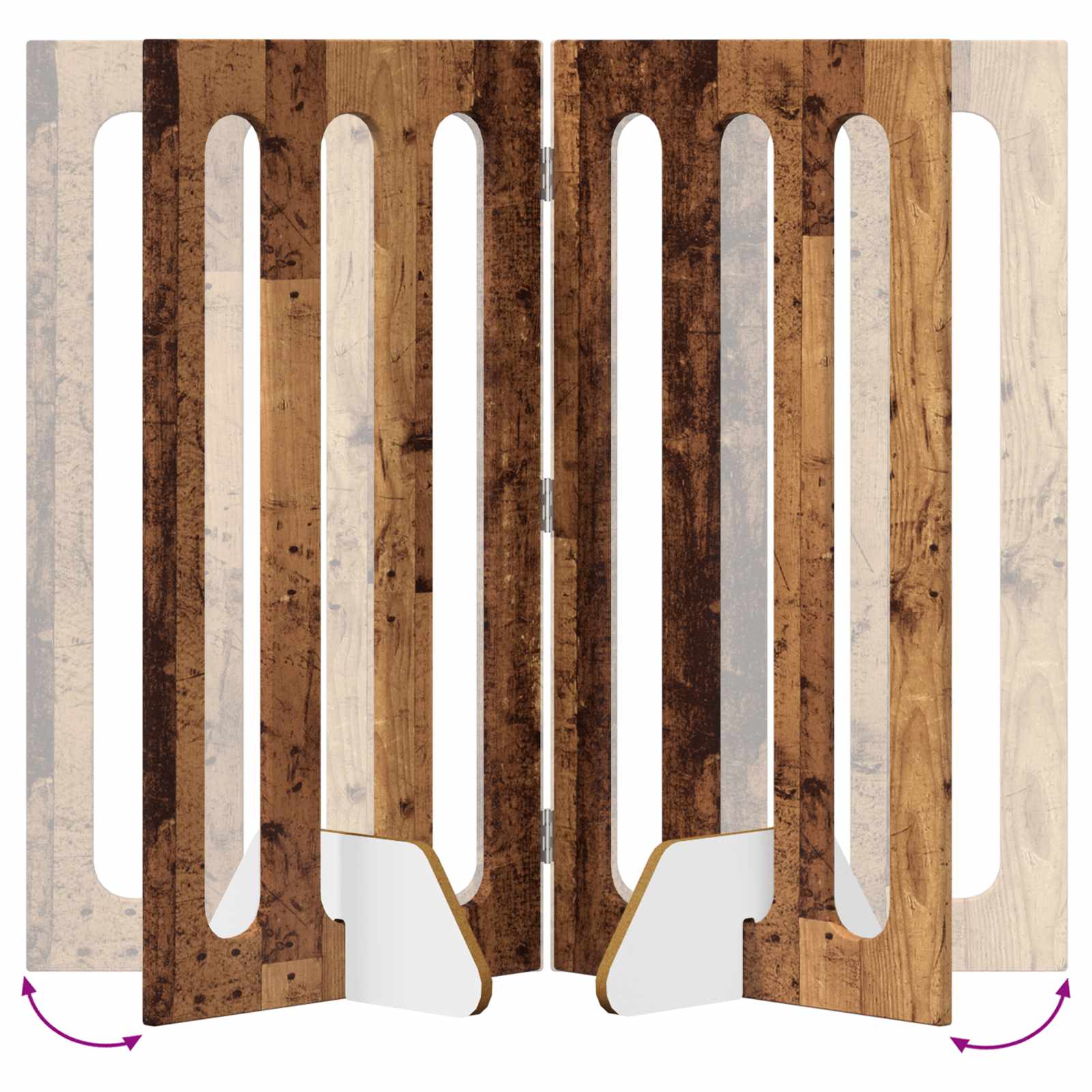 Recinto pieghevole per animali 4 pcs Legno di quercia | homemem39