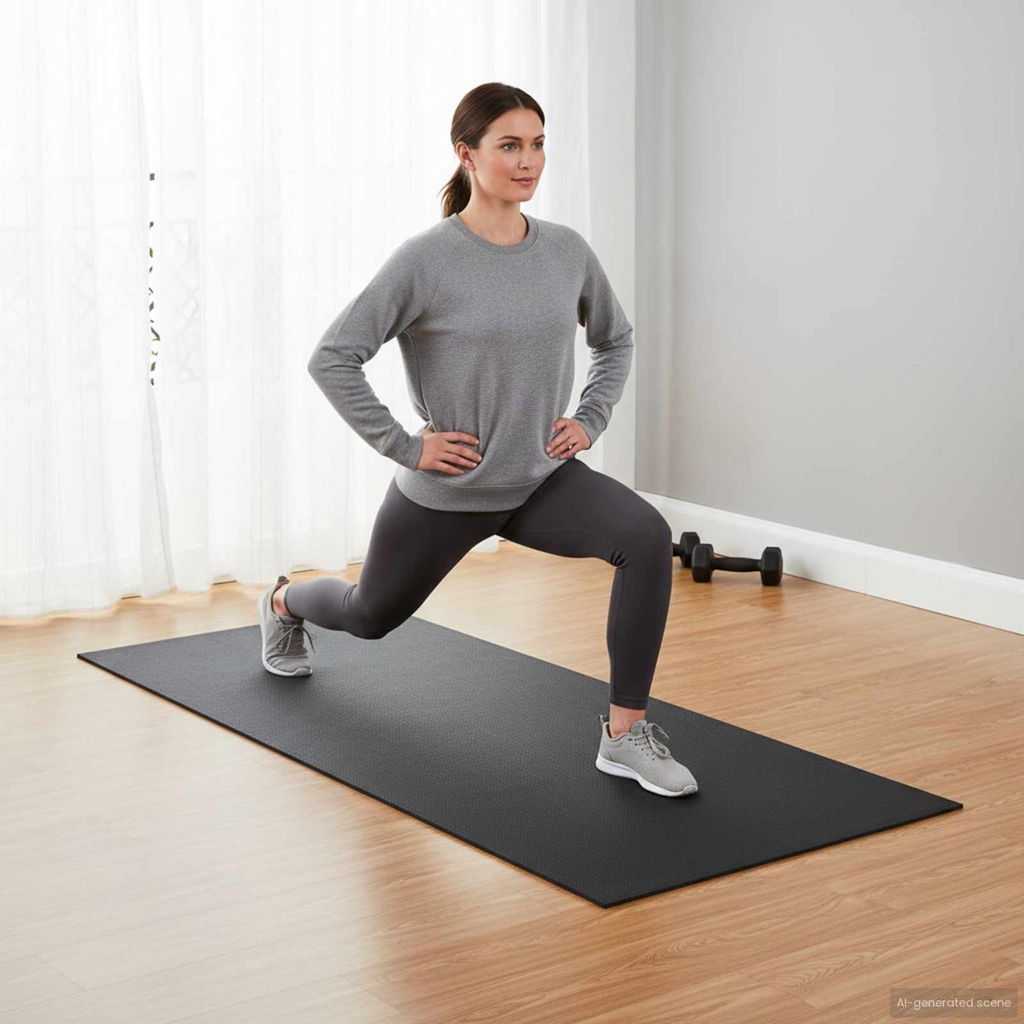 Tappetino di Protezione Sportiva Nero 150 x 75 x 0,6 cm | homemem39