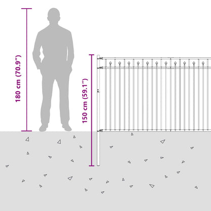 Recinzione a picchetto BAARLO Nero | homemem39