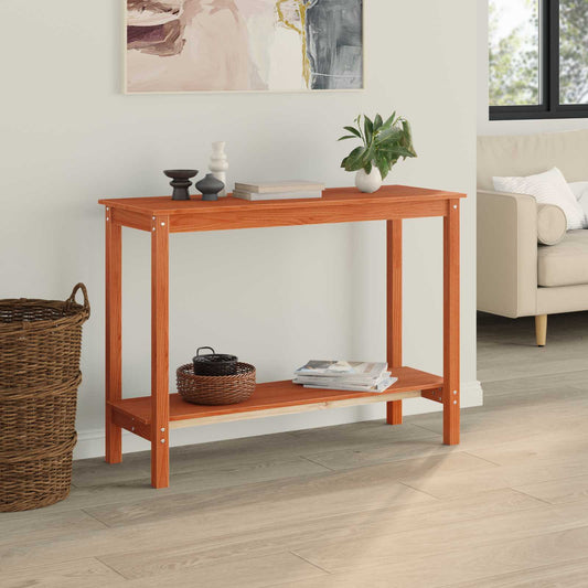 Tavolo consolle con lo scaffale Marrone Cera 110 x 40 x 80 cm | homemem39