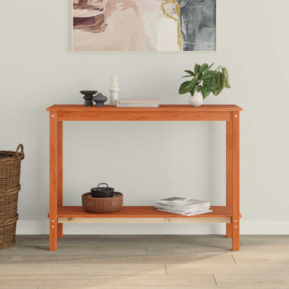 Tavolo consolle con lo scaffale Marrone Cera 110 x 40 x 80 cm | homemem39