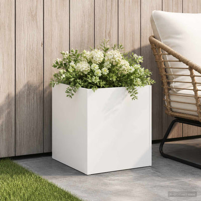 Vaso da giardino Bianco 20 x 20 x 20 cm | homemem39