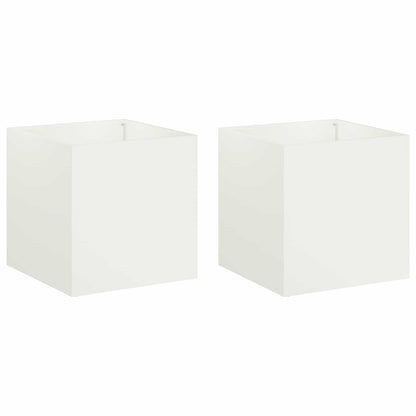 Vaso da giardino 2 pz Bianco 20 x 20 x 20 cm
