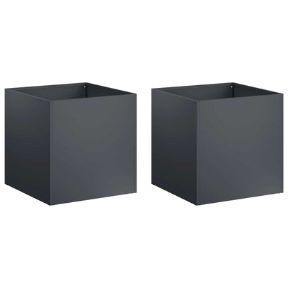 Vaso da giardino 2 pz Antracite 20 x 20 x 20 cm | homemem39