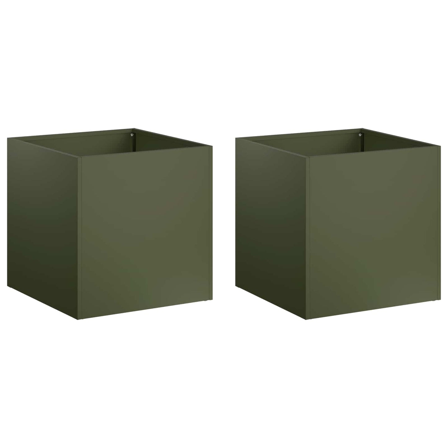 Vaso da giardino 2 pz Verde Oliva 20 x 20 x 20 cm | homemem39