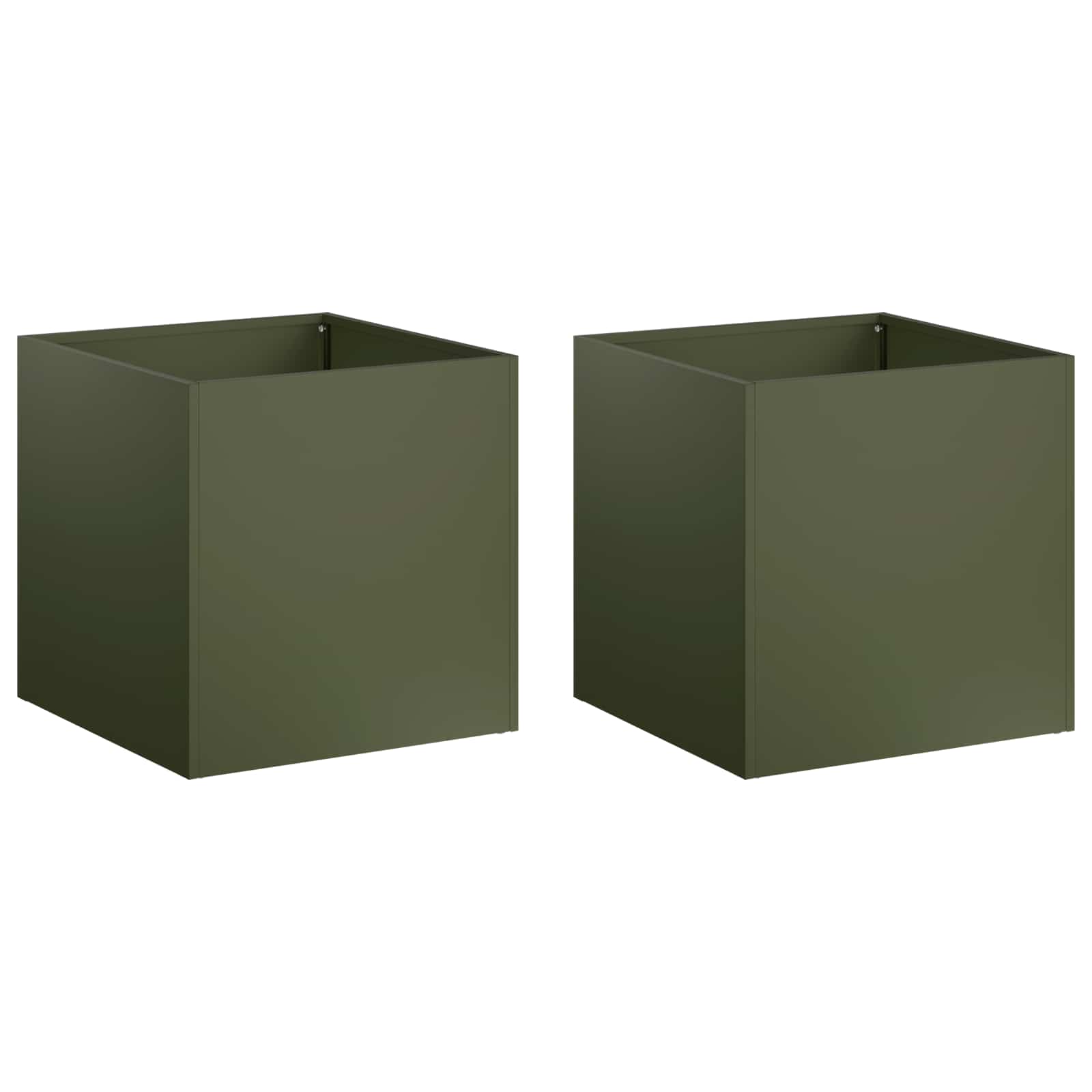 Vaso da giardino 2 pz Verde Oliva 20 x 20 x 20 cm | homemem39