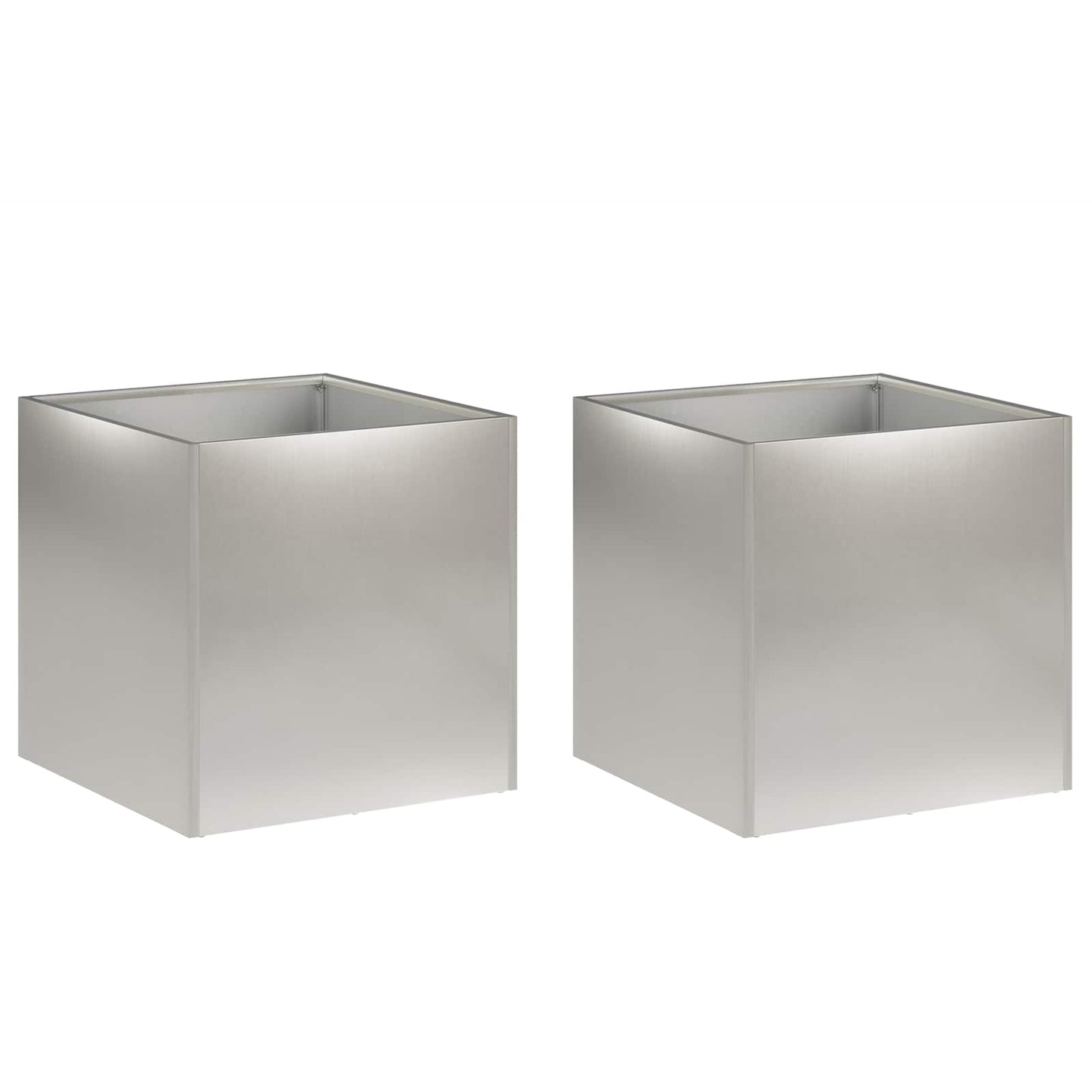Vaso da giardino 2 pz Argento 20 x 20 x 20 cm Acciaio Inox | homemem39