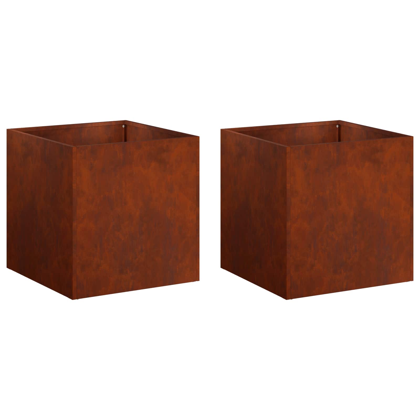 Vaso da giardino 2 pz Ruggine 35 x 35 x 35 cm Acciaio Corten | homemem39