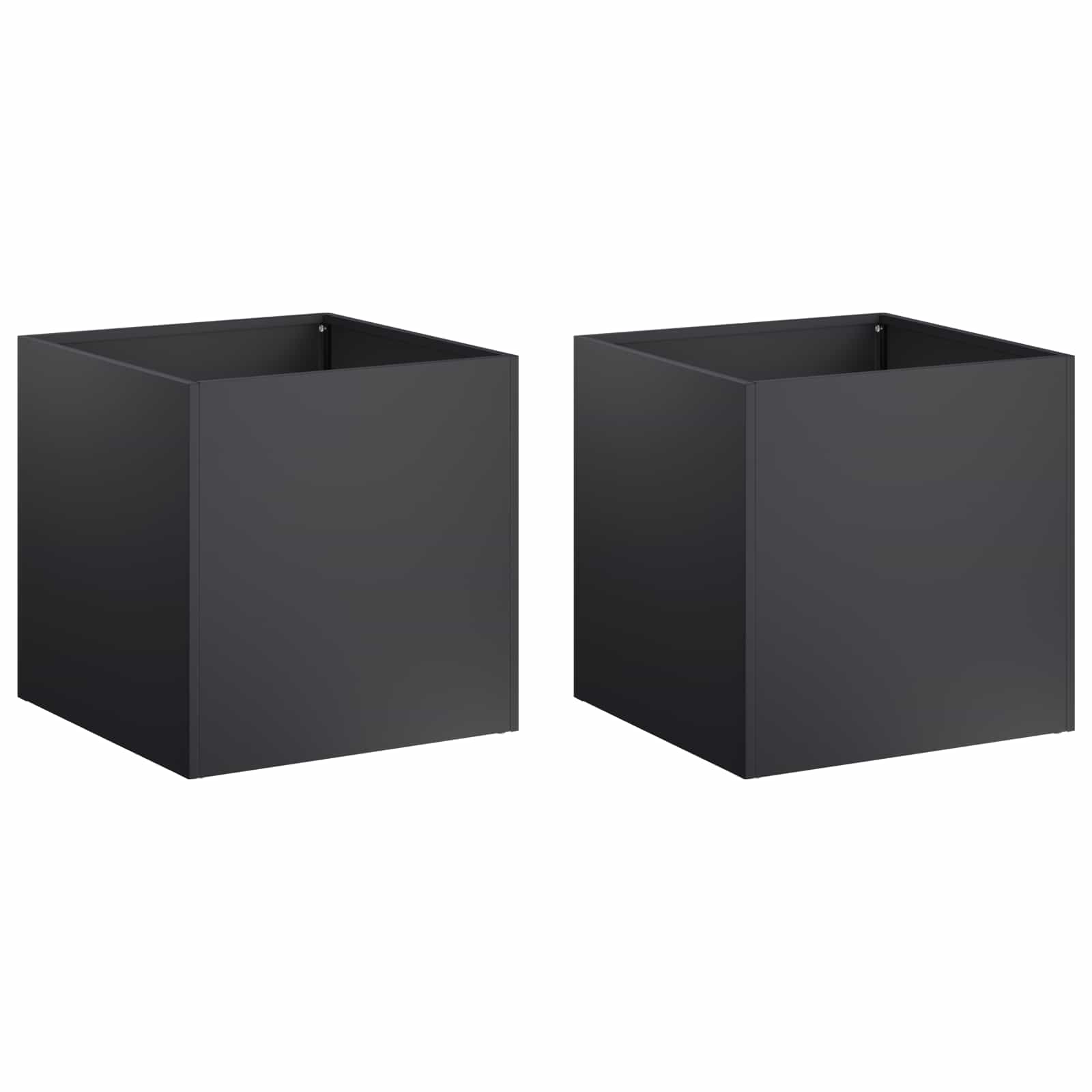 Vaso da giardino 2 pz Nero 45 x 45 x 45 cm | homemem39