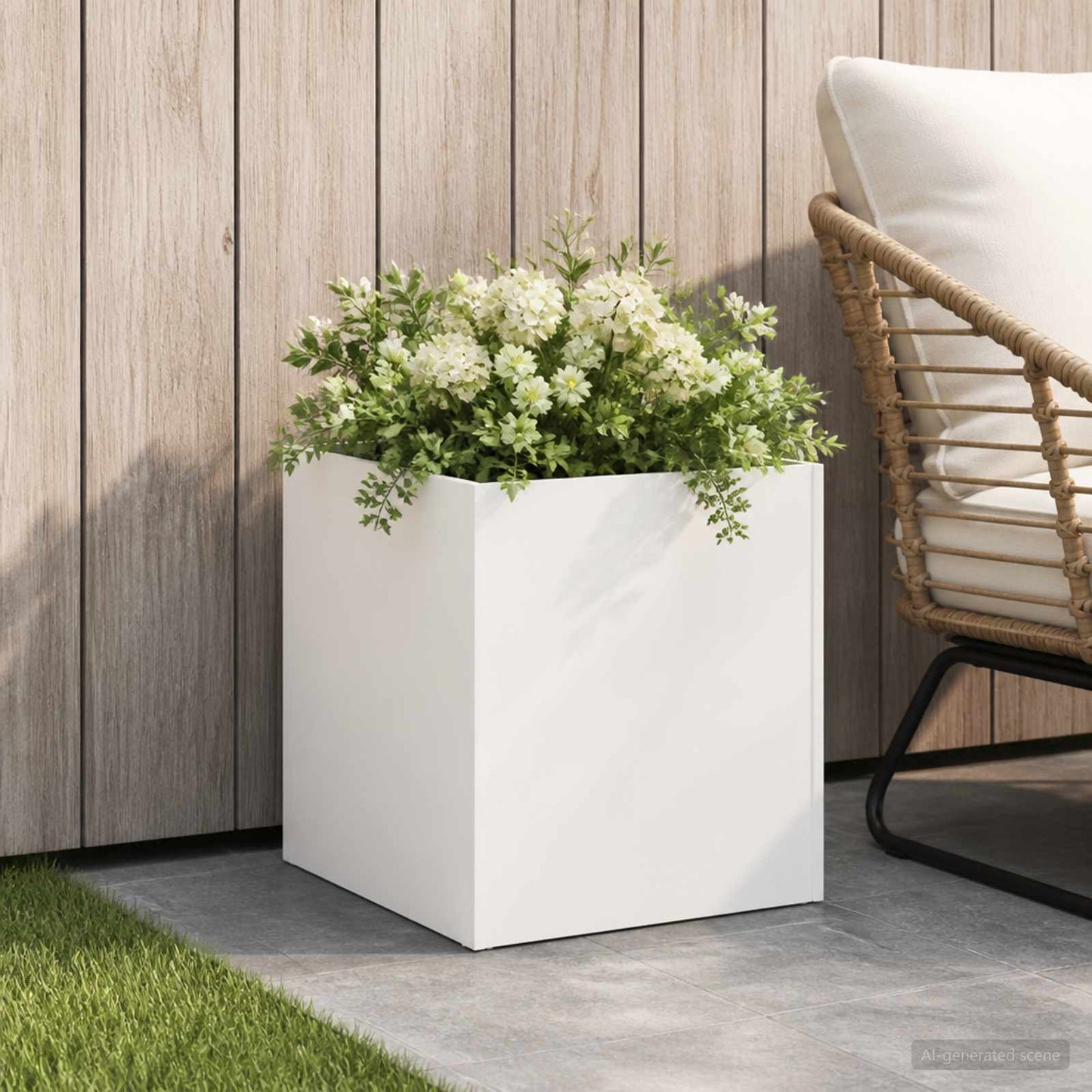 Vaso da giardino Bianco 45 x 45 x 45 cm