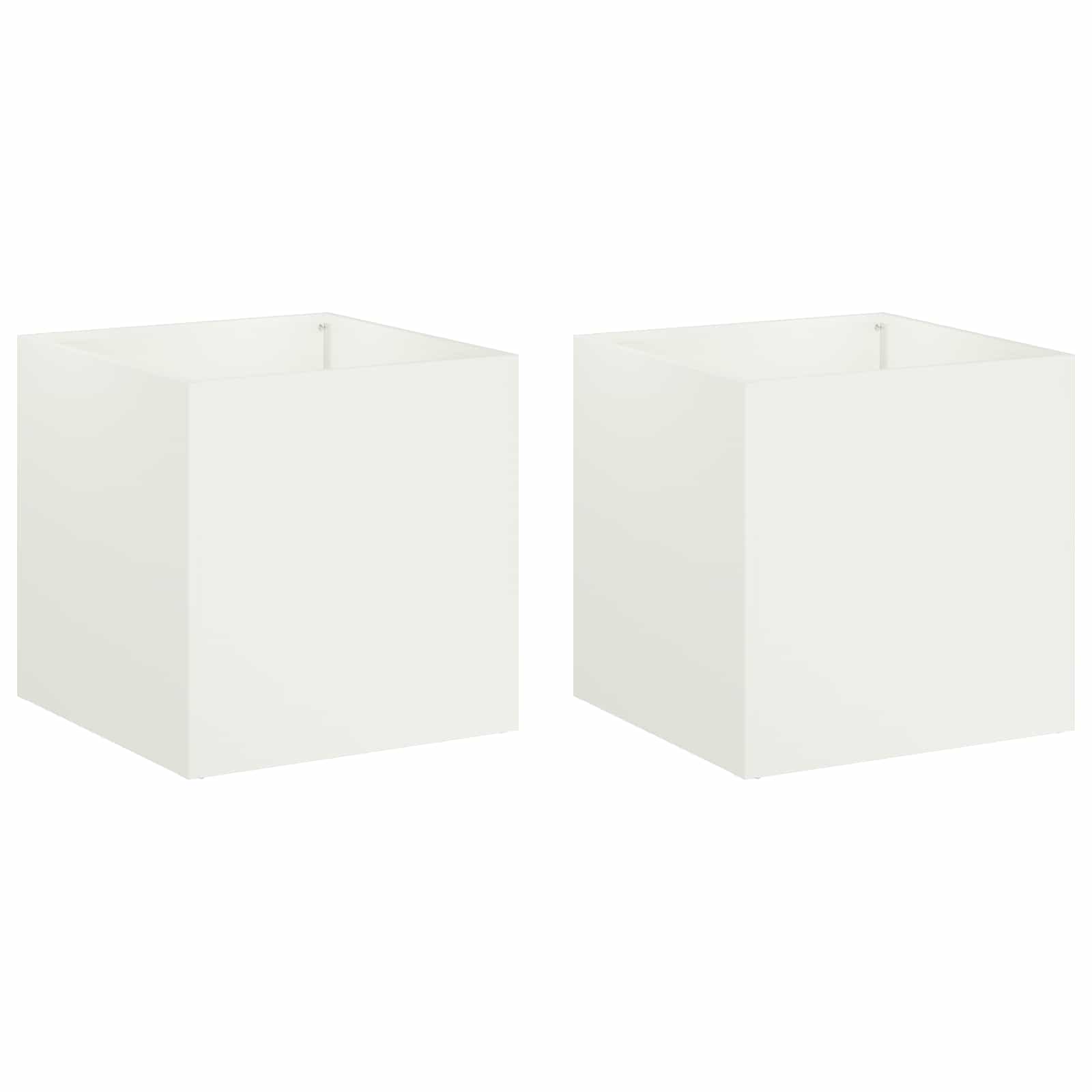 Vaso da giardino 2 pz Bianco 45 x 45 x 45 cm | homemem39