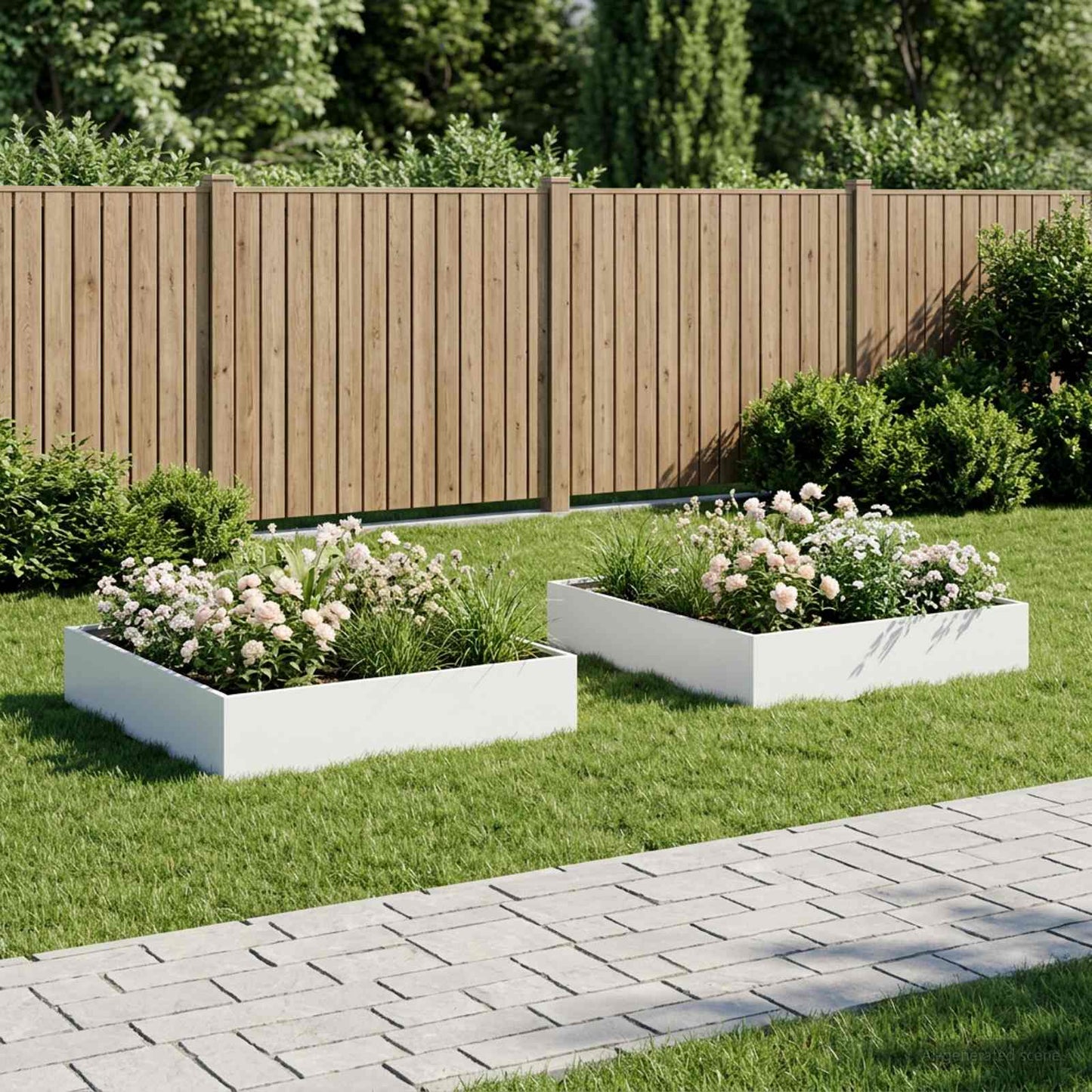 Vaso da giardino 2 pz Bianco 80 x 80 x 20 cm