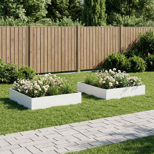Vaso da giardino 2 pz Bianco 80 x 80 x 20 cm - homemem39