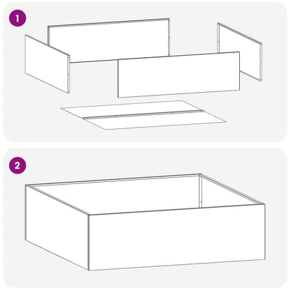 Vaso da giardino 2 pz Argento 80 x 80 x 20 cm Acciaio Inox | homemem39