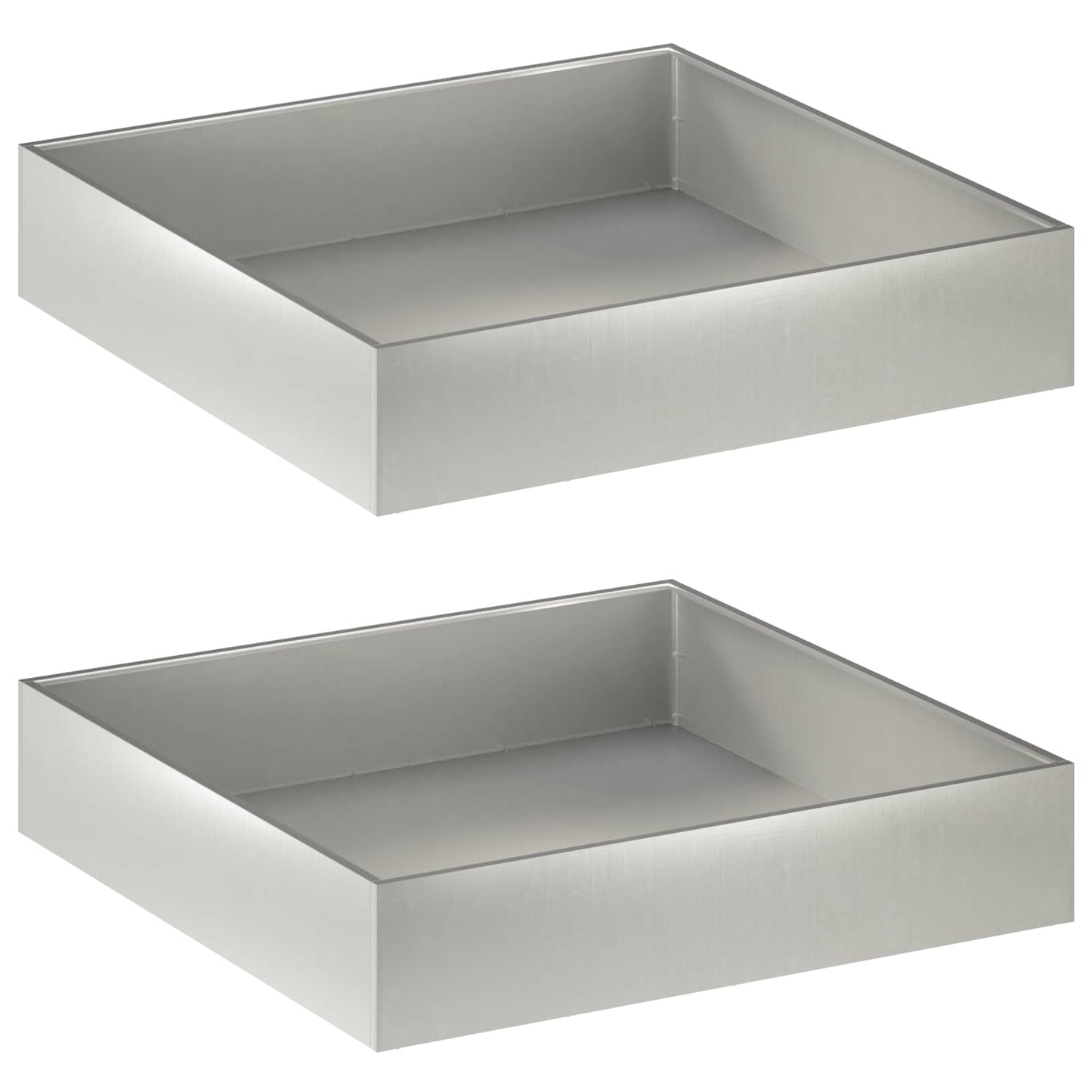 Vaso da giardino 2 pz Argento 80 x 80 x 20 cm Acciaio Inox